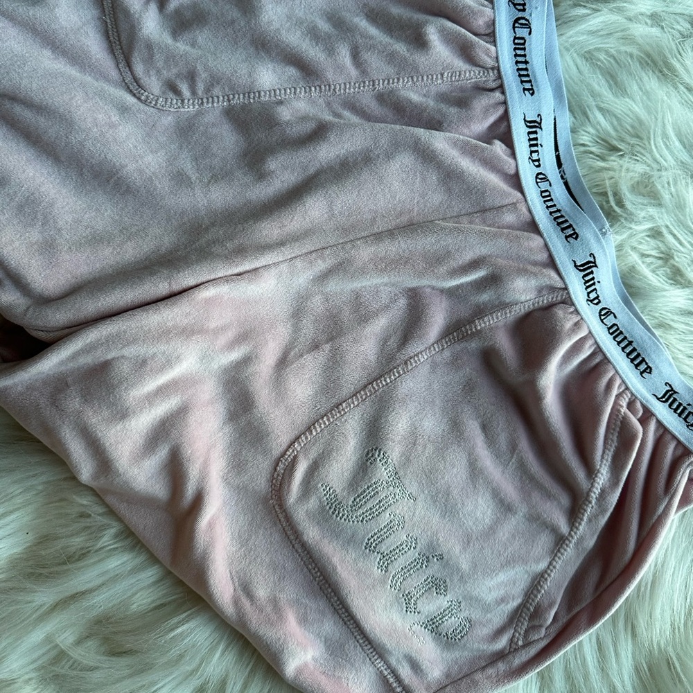 Juicy Couture Pink Velvet Velour Matching Jogger Set - Picture 8 of 8